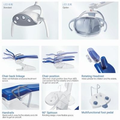 PU Cushion Dental Chair Unit 220V 50Hz Electric Control System