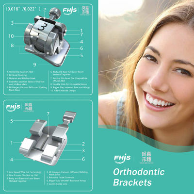ราคาดี โรธ / MBT สวยงามโลหะ Ortho Brackets กับสี่เหลี่ยมธรรมชาติ Ovoid รูปแบบ conical ออนไลน์