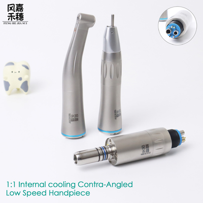 Dental Low Speed Handpiece 1:1 Internal 3-Pc w/ Fiber & 6-Hole Motor3
