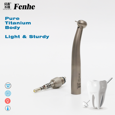 Buen precio Ruido de trabajo ultra bajo Pieza de mano dental de alta velocidad de titanio puro con 300.000 - 400.000 RPM para procedimientos dentales de precisión en línea