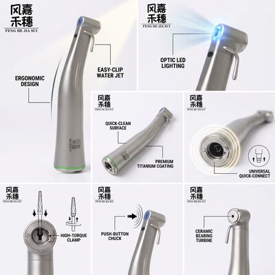 Bon prix 45 Degrés Chirurgical Dentaire Pièce à Main avec Roulements à Billes Céramiques de Haute Précision et Système d'Échappement Arrière pour Procédures de Précision en ligne